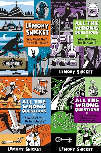 Imagen de archivo de All The Wrong Questions Collection 4 Books Set By Lemony Snicket (Who Could That Be at This Hour, When Did You See Her Last, Shouldn't You Be in School, Why Is This Night Different) a la venta por GoldBooks