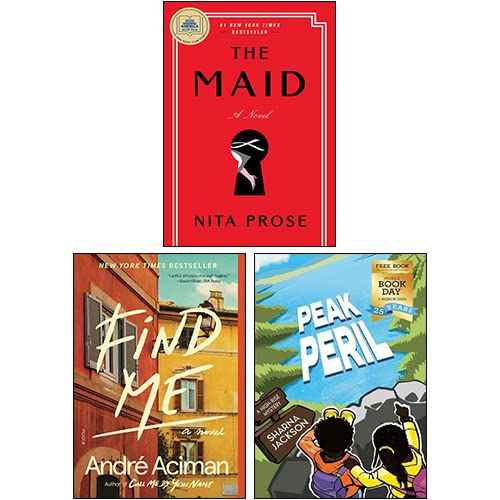 Stock image for The Maid By Nita Prose, Find Me By Andr Aciman & Peak Peril By Sharna Jackson 3 Books Collection Set for sale by Books Unplugged