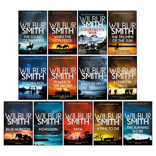 Imagen de archivo de The Courtney Series (1-13) Collection 13 Books Set By Wilbur Smith (When The Lion Feeds, The Sound Of Thunder, A Sparrow Falls, The Burning Shore,Power of the Sword, Rage,A Time to Die,Golden Fox & More) a la venta por Blindpig Books