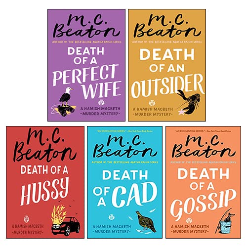 Stock image for M C Beaton Hamish Macbeth Series 5 Books Collection Set (Death of a Perfect Wife, Death of a Hussy, Death of a Gossip, Death of an Outsider, Death of a Cad) for sale by Vive Liber Books