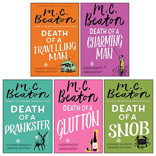 Stock image for M C Beaton Hamish Macbeth Series 5 Books Collection Set (Death of a Charming Man, Death of a Travelling Man, Death of a Glutton, Death of a Prankster, Death of a Snob) for sale by Vive Liber Books