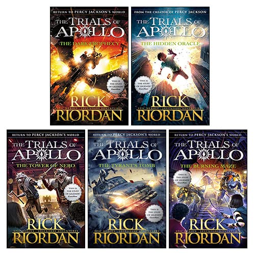 Imagen de archivo de Trials of Apollo Series 5 Books Collection Set By Rick Riordan (The Hidden Oracle, The Dark Prophecy, The Burning Maze, The Tyrants Tomb, The Tower of Nero) a la venta por Omega