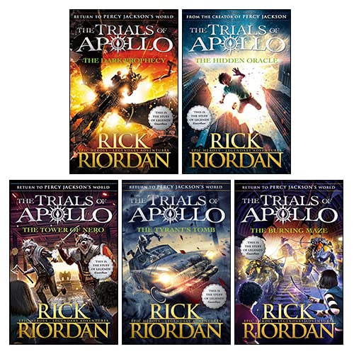 9789124232368: Trials of Apollo Series 5 Books Collection Set By Rick Riordan (The Hidden Oracle, The Dark Prophecy, The Burning Maze, The Tyrant’s Tomb, The Tower of Nero) - Rick Riordan