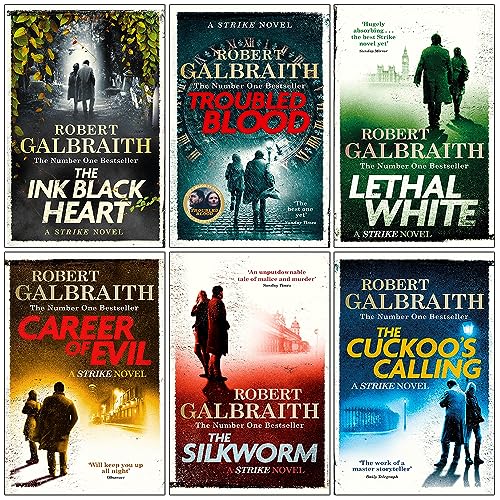 Stock image for Cormoran Strike Series 1-6 Books Collection Set By Robert Galbraith (The Ink Black Heart, Troubled Blood, Lethal White, Career of Evil, The Silkworm, The Cuckoo's Calling) for sale by GF Books, Inc.