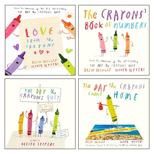 Stock image for The Crayons Collection 4 Books Set By Drew Daywalt & Oliver Jeffers (Love from the Crayons [Hardcover], The Day The Crayons Quit, The Day The Crayons Came Home & Book of Numbers [Board book]) for sale by Books Unplugged