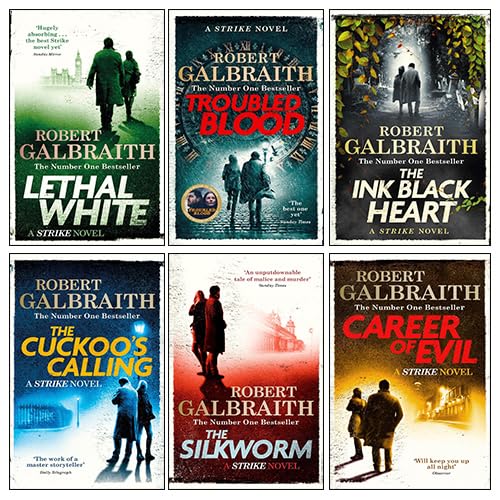 Stock image for Cormoran Strike Series Collection (1-6) Books Set By Robert Galbraith (The Ink Black Heart, Troubled Blood, Lethal White, Career of Evil, The Silkworm, The Cuckoo's Calling) for sale by Front Cover Books
