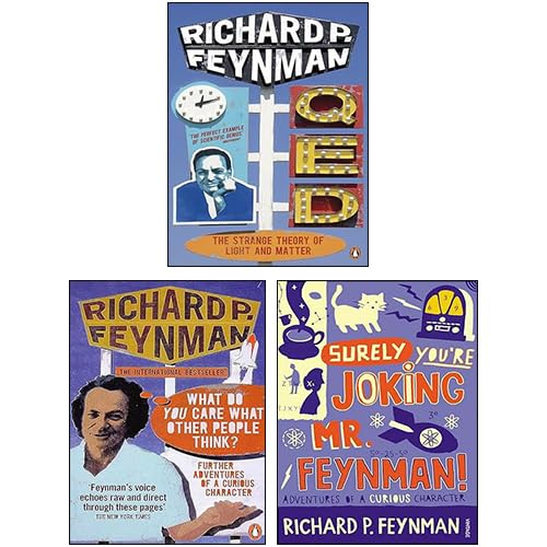 Stock image for Richard P Feynman 3 Books Collection Set (Surely you're Joking Mr Feynman, What Do You Care What Other People Think? & QED - The Strange Theory of Light and Matter) for sale by Books Unplugged