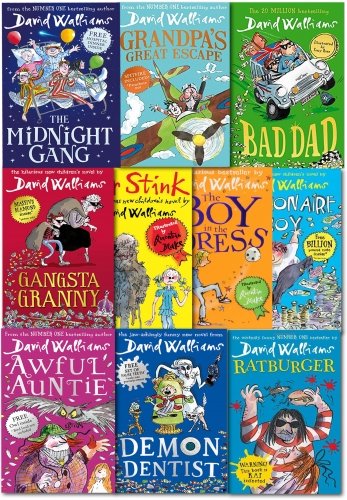 Stock image for David Walliams 10 Books Collection Set (Billionaire Boy, Mr Stink, Boy in Dress, Gansta Granny, Rat burger, Demon Dentist, Awful Antie, Worst Child, Midnight Gang) for sale by Revaluation Books