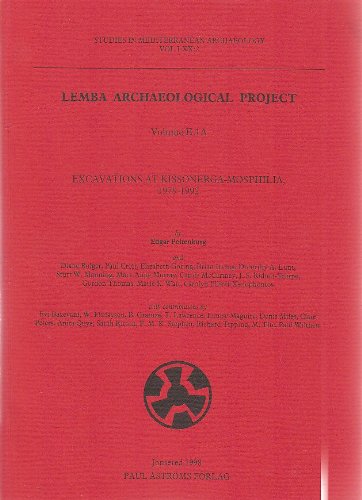 Imagen de archivo de Lemba Archaeological Project: Excavations at Kissonerga-Mosphilia v. 2. 1A (Studies in Mediterranean Archaeology, 70,2) a la venta por Joseph Burridge Books