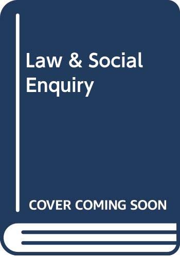 Stock image for Law & Social Enquiry: Case Studies of Research for sale by Anybook.com