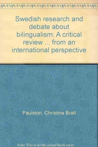 Stock image for Swedish research and debate about bilingualism: A critical review . from an international perspective for sale by Main Point Books