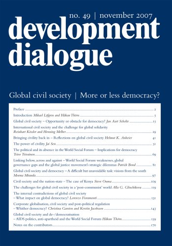 Global civil society - More or less Democracy (9789185214495) by Mikael Lovgren; Hakan Thorn; Jan Aart Scholte; Helmut K. Anheier; Jai Sen; Teivo Teivainen; Patrick Bond; Moema Miranda; Steve Ouma; Alla G....