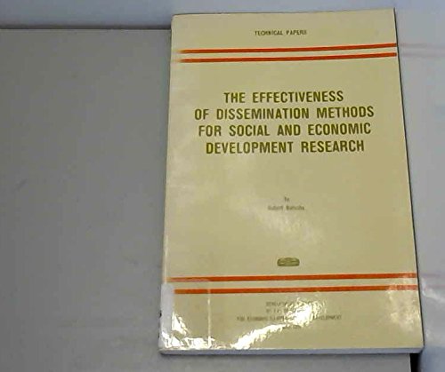 Imagen de archivo de The Effectiveness of Dissemination Methods For Social and Economic Development Research (Technical Papers - Development Centre of the Organisation for Economic Co-operation and Development) a la venta por Zubal-Books, Since 1961