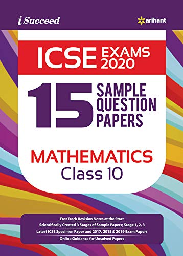Stock image for 15 Sample Question Papers ICSE Mathematics Class 10 2019-20 for sale by Books Puddle