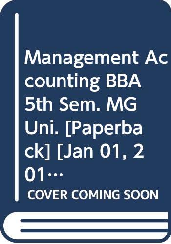 Imagen de archivo de Management Accounting (5th-Sem. BBA, M.G.) a la venta por Books Puddle