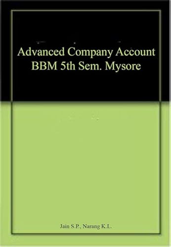 9789327212631: ADVANCED COMPANY ACCOUNT BBM 5TH SEM MYSORE UNI.