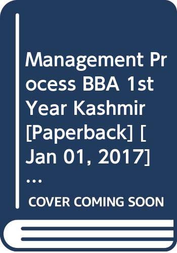 Imagen de archivo de Management Process BBA 1st Year Kashmir a la venta por Books Puddle