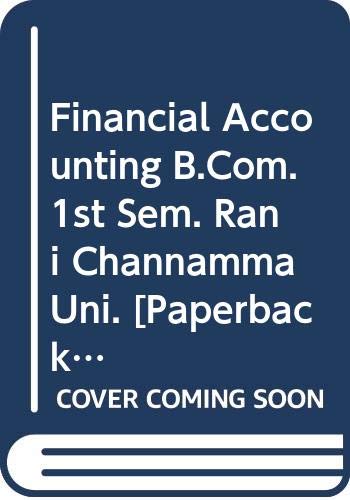 9789327222814: Financial Accounting B.Com. 1st Sem. Rani Channamma Uni.