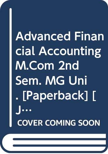 Stock image for Advanced Financial Accounting 2nd Sem. M. Com. MG for sale by Books Puddle