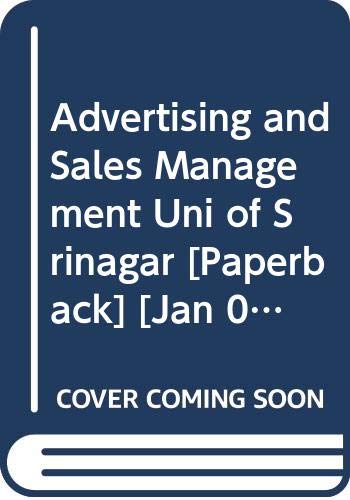 Stock image for Advertising and Sales Management Uni of Srinagar for sale by Books Puddle