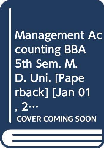 Stock image for Management Accounting BBA 5th Sem. M.D. Uni. for sale by Books Puddle