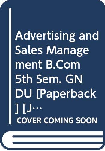 Stock image for Advertising and Sales Management B.Com 5th Sem. GNDU for sale by Books Puddle