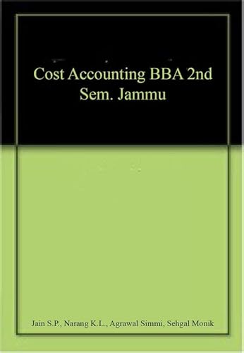 Stock image for Cost Accounting BBA 2nd Sem. Jammu for sale by Books Puddle