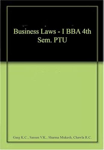 Stock image for Business Laws - I BBA 4th Sem. PTU for sale by Books Puddle