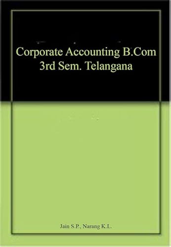 Stock image for Corporate Accounting B.Com 3rd Sem. Telangana for sale by Books Puddle