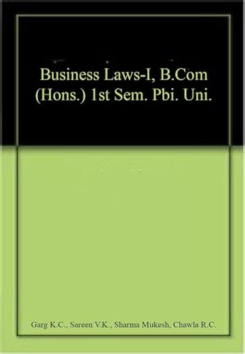 Imagen de archivo de Business Laws-I, B.Com (Hons.) 1st Sem. Pbi. Uni. a la venta por Books Puddle