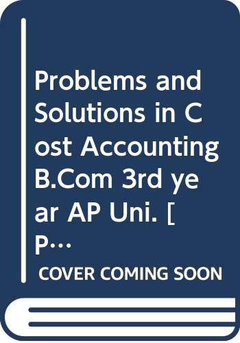 9789327257267: Problems and Solutions in Cost Accounting B.Com 3rd year AP Uni.