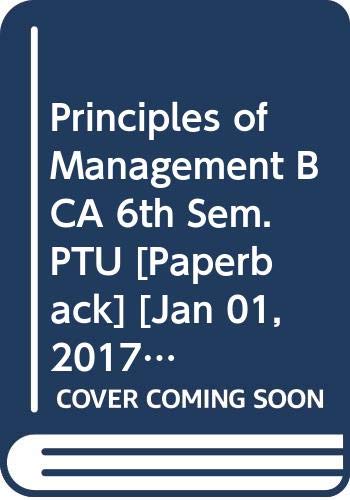 Immagine dell'editore per Principles of Management BCA 6th Sem. PTU venduto da Biblios
