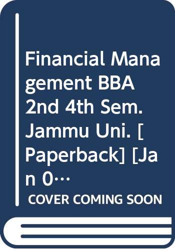 Imagen de archivo de Financial Management BBA 2nd 4th Sem. Jammu Uni. a la venta por Books Puddle