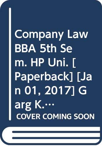 Imagen de archivo de Company Law BBA 5th Sem. HP Uni. a la venta por Books Puddle