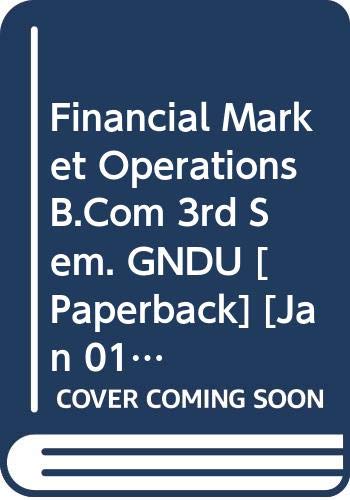 Stock image for Financial Market Operations B.Com 3rd Sem. GNDU for sale by Books Puddle