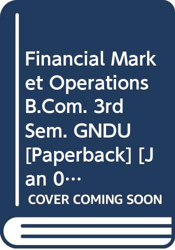 Stock image for Financial Market Operations B.Com. 3rd Sem. GNDU for sale by Books Puddle