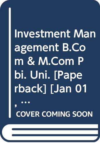 Beispielbild fr Investment Management B.Com & M.Com Pbi. Uni. zum Verkauf von Books Puddle