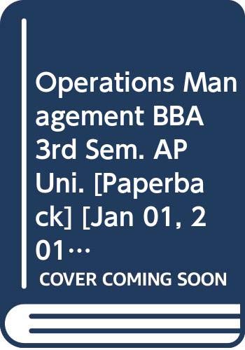 Imagen de archivo de Operations Management BBA 3rd Sem. AP Uni. a la venta por Books Puddle