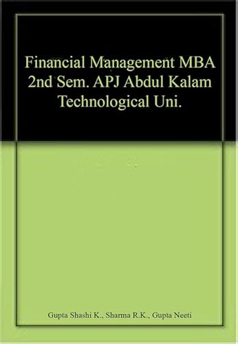 Imagen de archivo de Financial Management MBA 2nd Sem. APJ Abdul Kalam Technological Uni. a la venta por Majestic Books