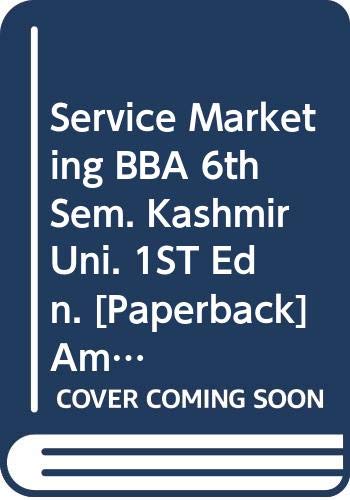 Stock image for Service Marketing BBA 6th Sem. Kashmir Uni. for sale by Majestic Books