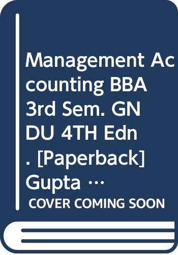 Imagen de archivo de Management Accounting BBA 3rd Sem. GNDU a la venta por Books Puddle