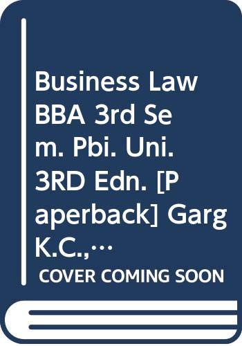 Imagen de archivo de Business Law BBA 3rd Sem. Pbi. Uni. 3RD Edn. a la venta por Books Puddle