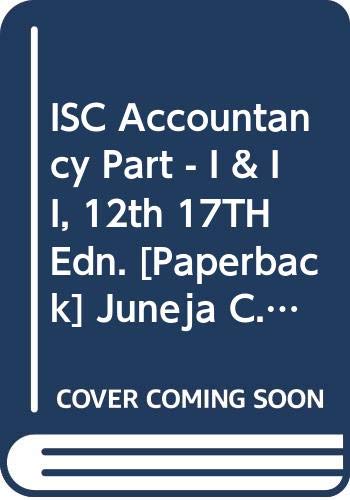 Stock image for ISC Accountancy Part - I & II, 12th for sale by Books Puddle