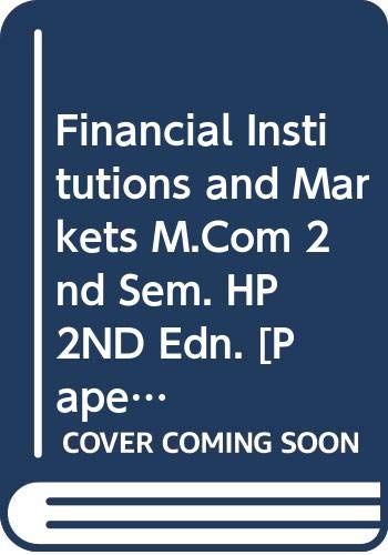 Stock image for Financial Institutions and Markets M.Com 2nd Sem. HP for sale by Books Puddle