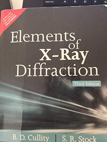 Imagen de archivo de Elements Of Xray Diffraction, 3Rd Edn a la venta por Books in my Basket
