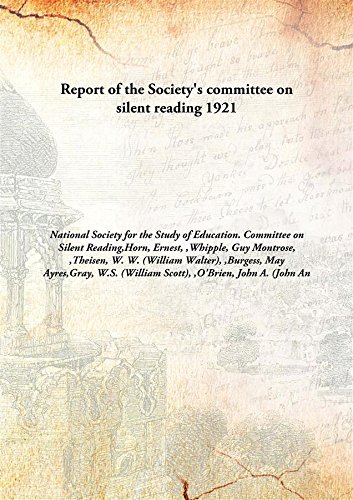 Stock image for Report of the Society'S Committee on Silent Reading for sale by Books Puddle
