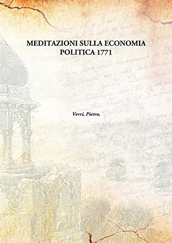 Imagen de archivo de Meditazioni Sulla Economia Politica a la venta por Books Puddle