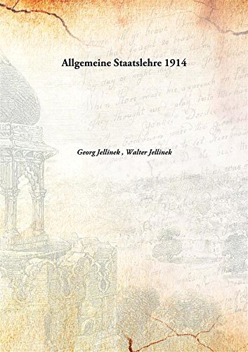 Stock image for Allgemeine Staatslehre [HARDCOVER] for sale by Books Puddle