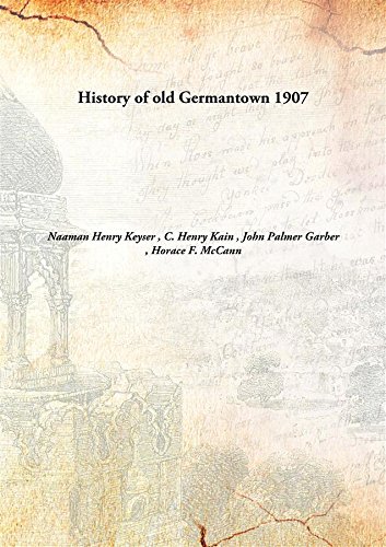 9789332884571: History of old Germantown