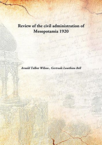 9789332886117: Review of the civil administration of Mesopotamia